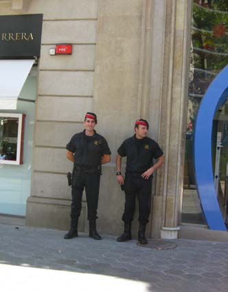 巴塞罗那市政厅门前的哨兵